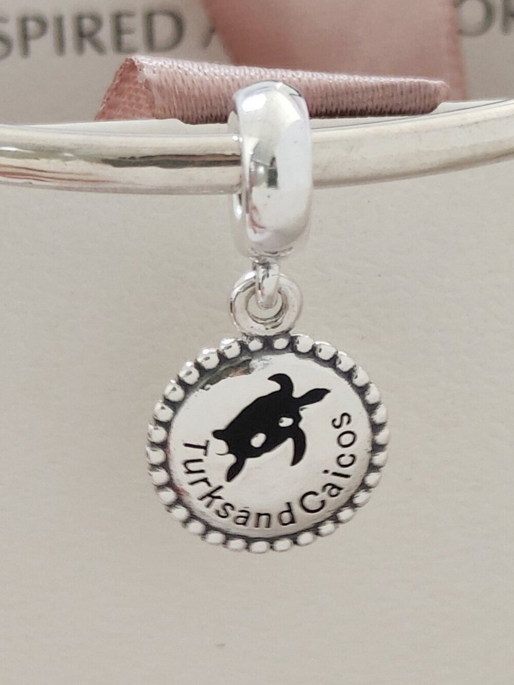 Pandora Turks AND Caicos Turtle Dangle Charm 925 Sterling Silver with box